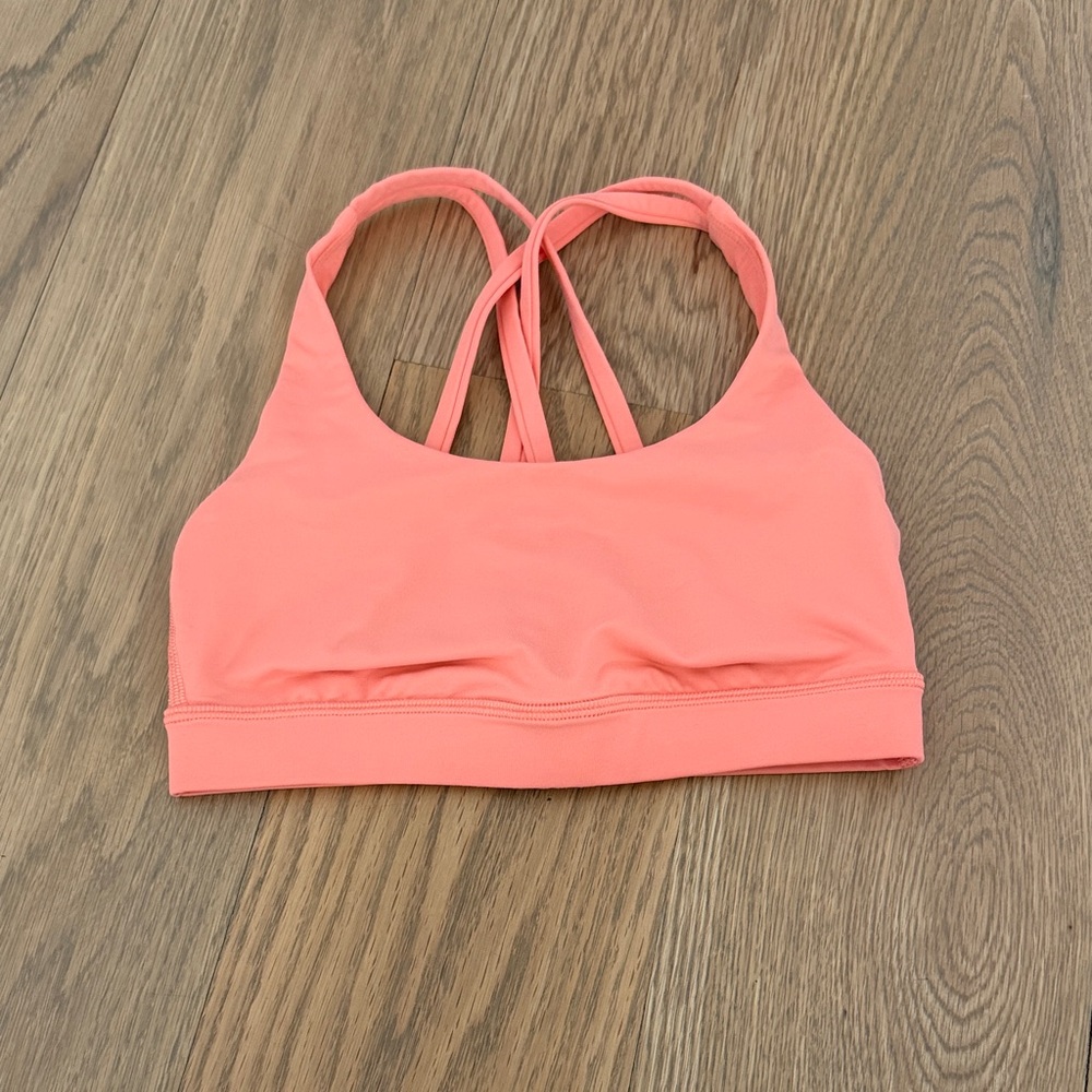 Sunset Coral Lululemon Energy Bra Size 2